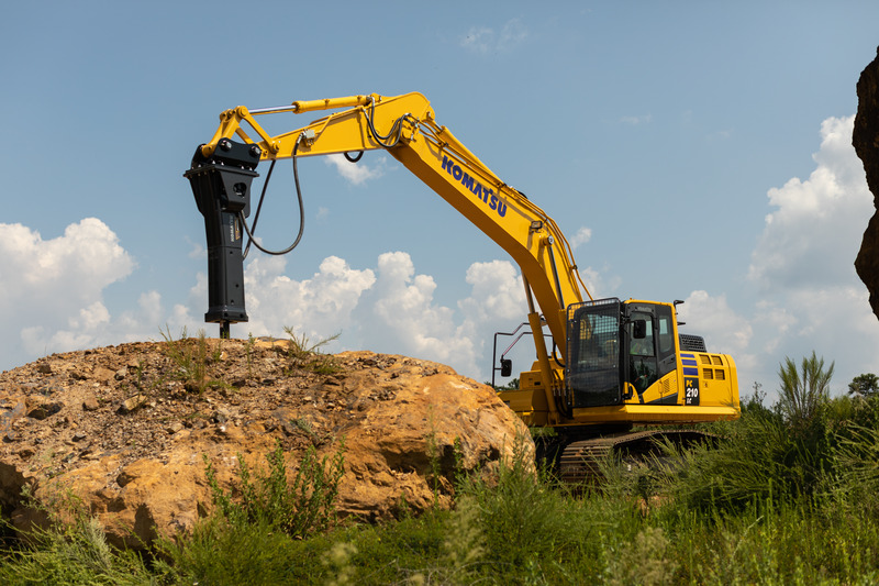 Komatsu JMHB-V breaker series excavator breaking rock